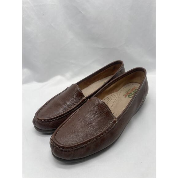 SAS Tripad Burgundy Leather "Simplify" Slip On Everyday Loafers Size 9N Narrow - Picture 1 of 10